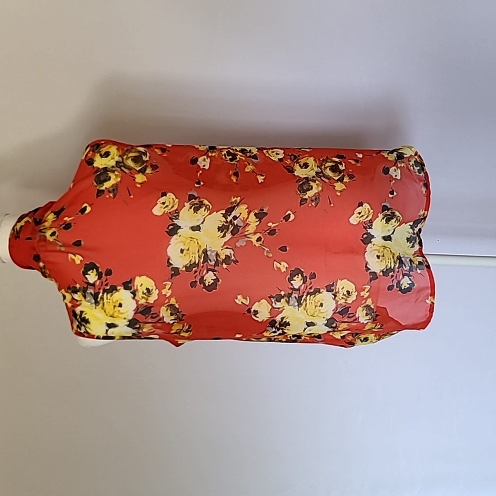 KUT from the Kloth Sleeveless Faux Floral Wrap Blouse Size Large - Picture 9 of 12